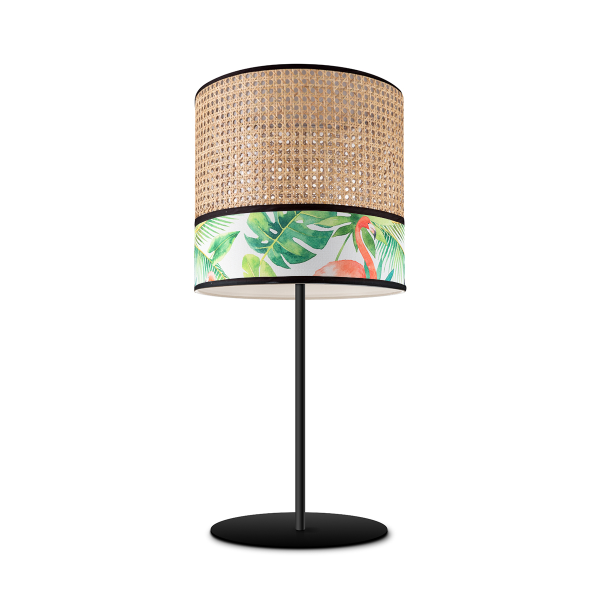 Tangla lighting - TLT7011-25D - Table lamp 1 Light - metal + rattan + TC fabric - spring - natural crane - E27