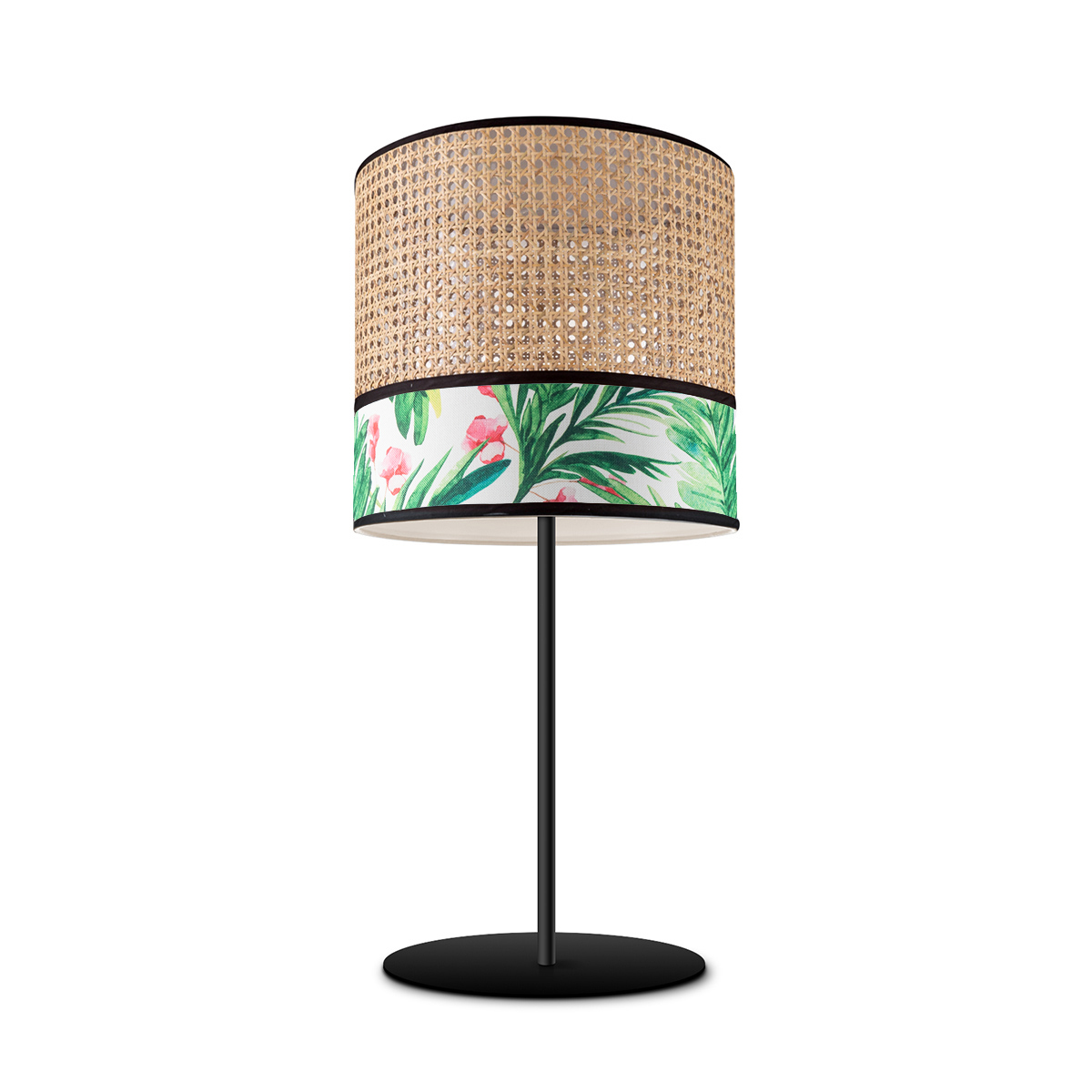 Tangla lighting - TLT7011-25B - Table lamp 1 Light - metal + rattan + TC fabric - spring - natural grass - E27