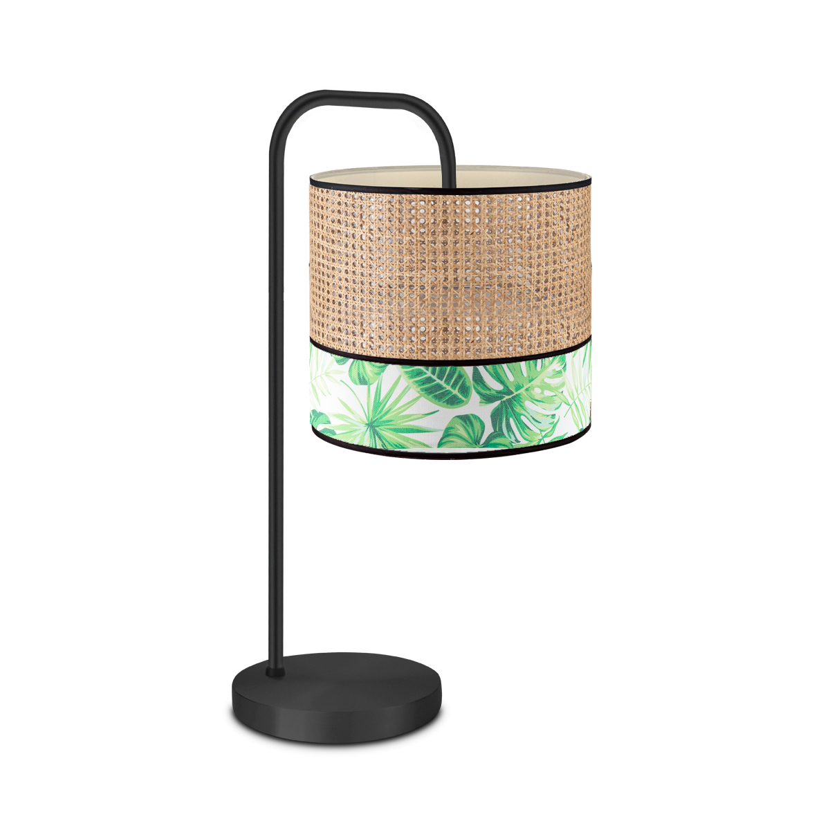 Tangla lighting - TLT7011-25A1 - Table lamp 1 Light - metal + rattan + TC fabric - spring - sieben leaf - E27