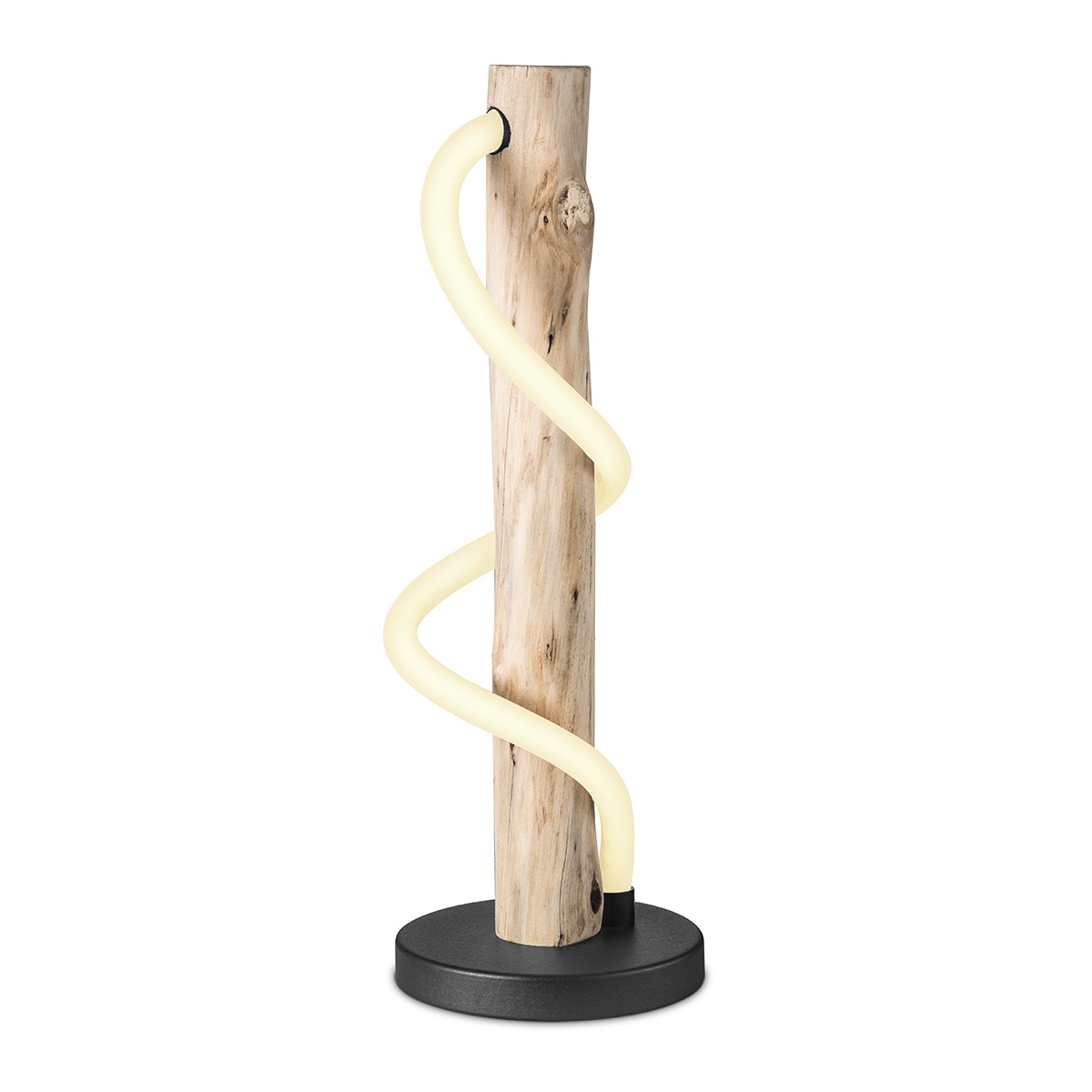 Tangla lighting - TLT7065-18NT - LED Table lamp - FSC wood + LED silicon tube - sand black + natural - twist FSC wood