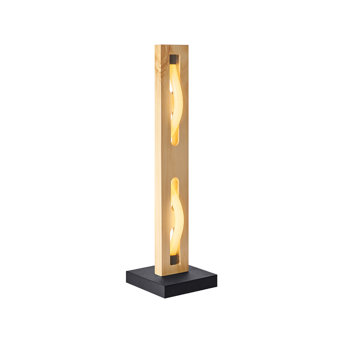Tangla lighting - TLT7198-118NT - LED Table lamp - metal + FSC wood+LED silicon tube - sand black + natural - twist flat