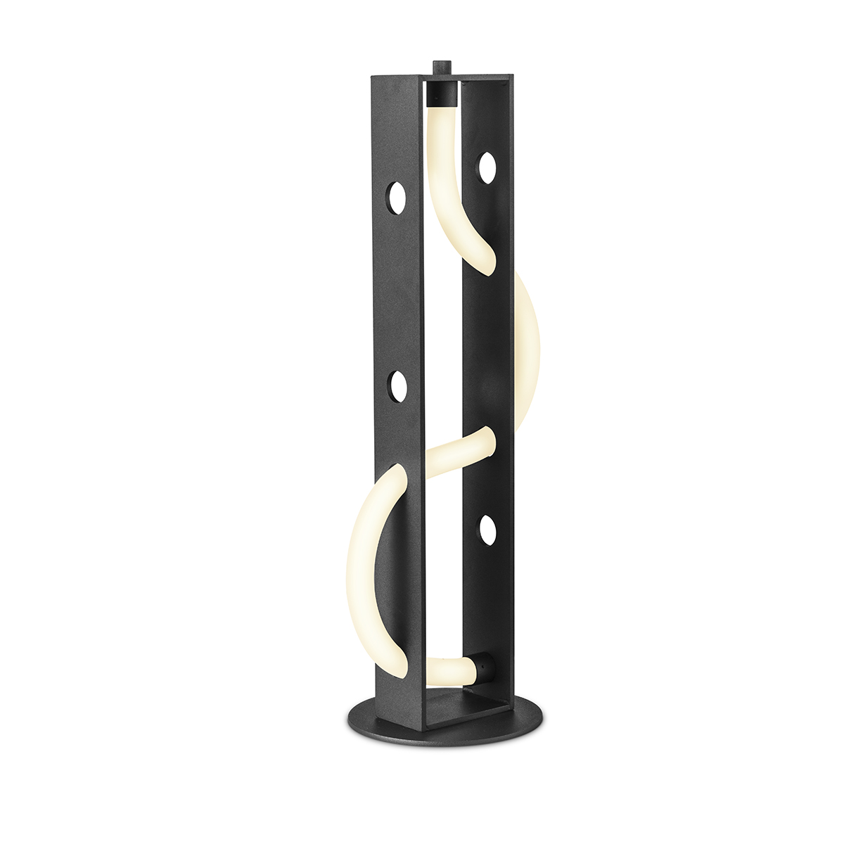 Tangla lighting - TLT7063-22SB - LED Table lamp - metal + LED silicon tube - sand black - twist flat