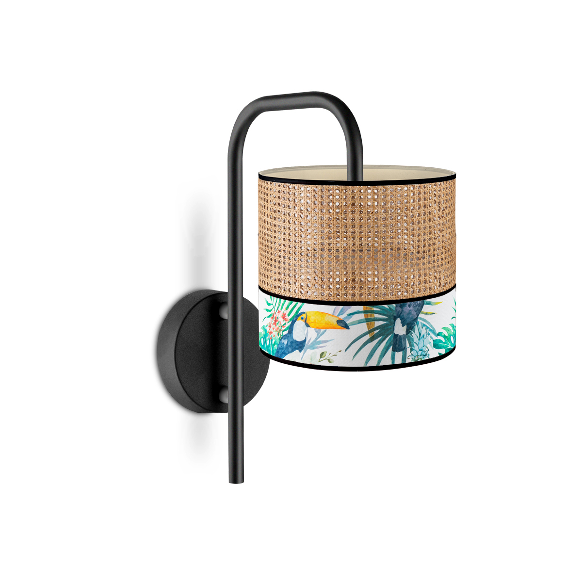 Tangla lighting - TLW7011-25C - LED Wall lamp 1 Light - metal + rattan + TC fabric - spring - bird - E27