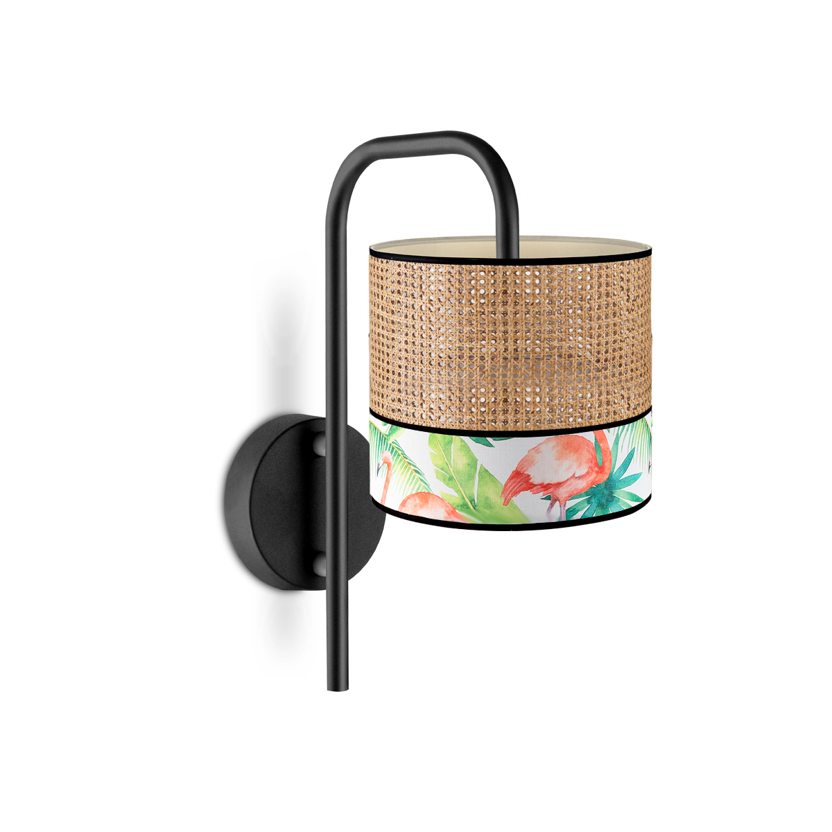 Tangla lighting - TLW7011-25D - LED Wall lamp 1 Light - metal + rattan + TC fabric - spring - crane - E27