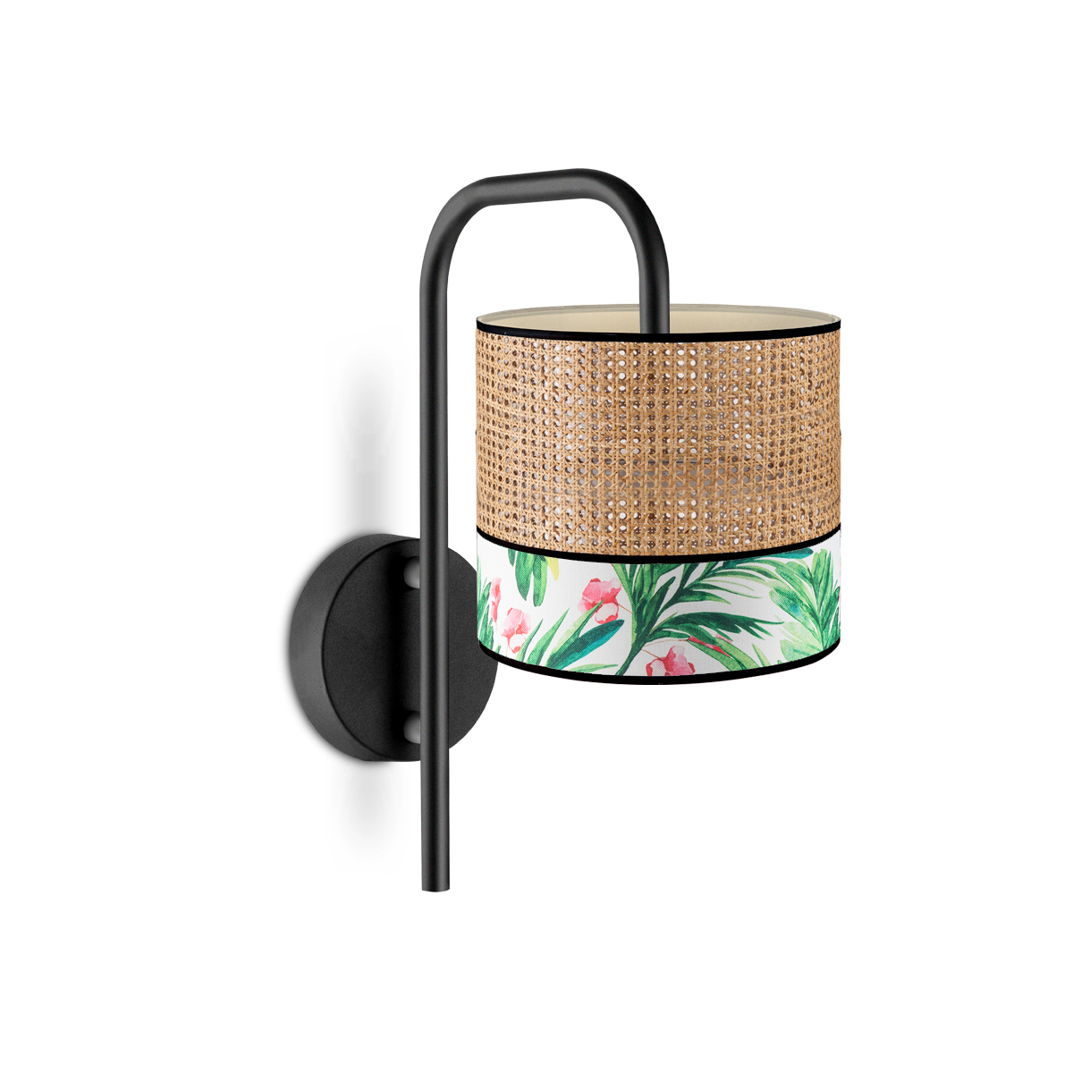 Tangla lighting - TLW7011-25B - LED Wall lamp 1 Light - metal + rattan + TC fabric - spring - grass - E27