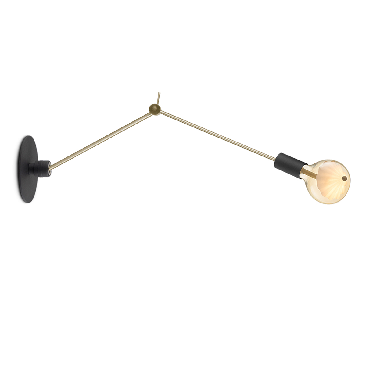Tangla lighting - TLW7046-01BS - LED Wall lamp 1 Light - metal - sand black + brass - revolve - E27