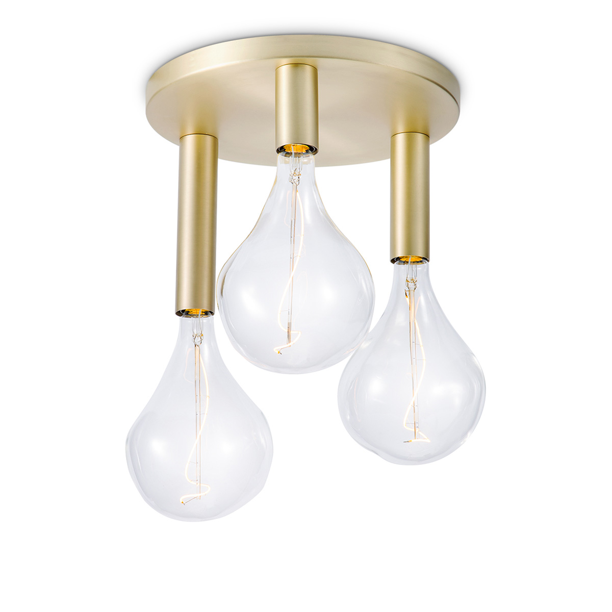 Tangla lighting - TLC5008-03BS - LED ceiling lamp 3 Lights - metal in brass - drop round - E27