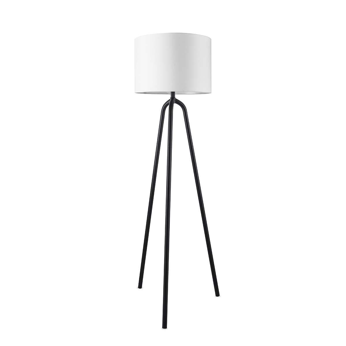 Tangla lighting - TLF7037-01SB - LED floor lamp 1 Light - metal and TC fabric in black and white - E27