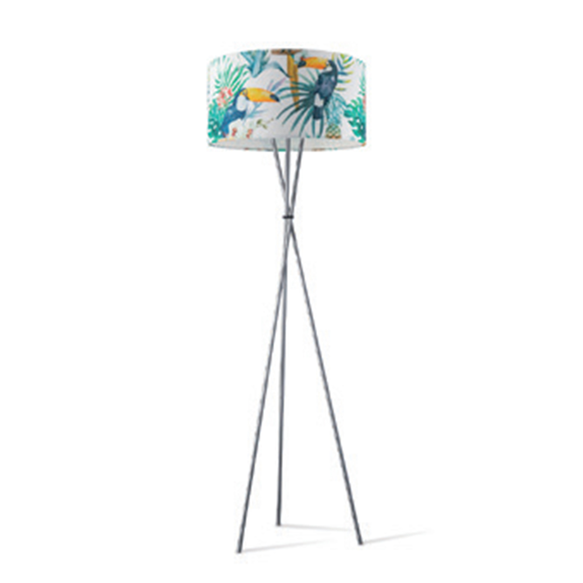 Tangla lighting - TLF7010-01C - LED floor lamp 1 Light - metal and fabric in white ground - bird - E27