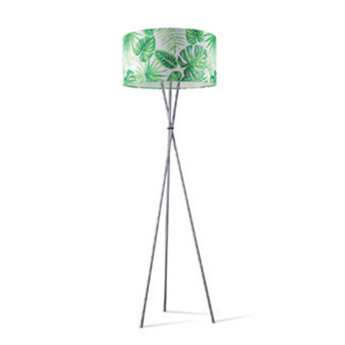 Tangla lighting - TLF7010-01A - LED floor lamp 1 Light - metal and fabric in white ground - leaf - E27