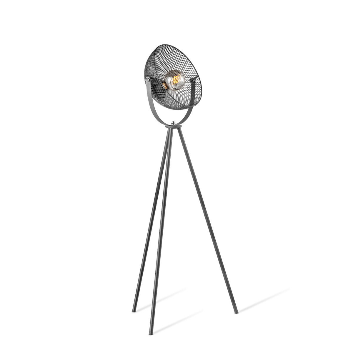 Tangla lighting - TLF2028-01SB - LED floor lamp 1 Light - metal in sand black - tripod - medium - E27