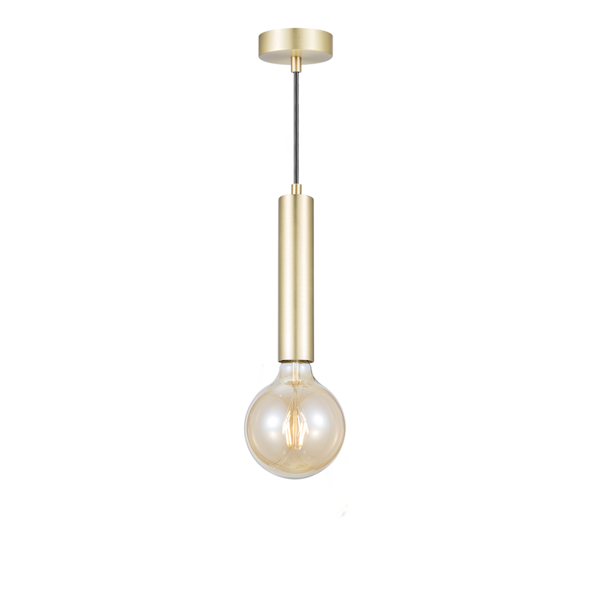 Tangla lighting - TLP4002-01BS - LED pendant lamp 1 Light - metal in brass - pillar - E27