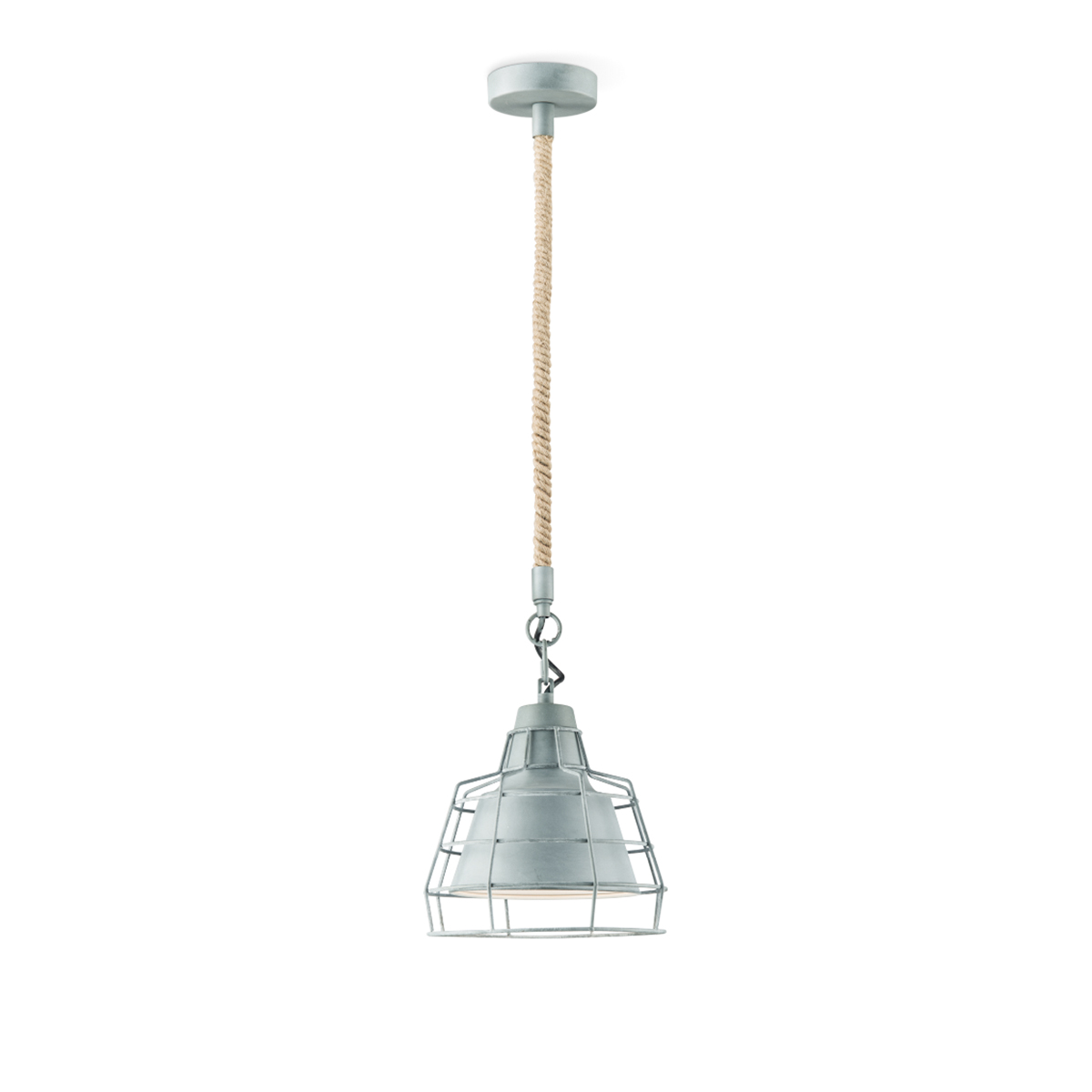 Tangla lighting - TLP4058-01GY - LED pendant lamp 1 Light - metal in concrete grey - medium mesh - E27