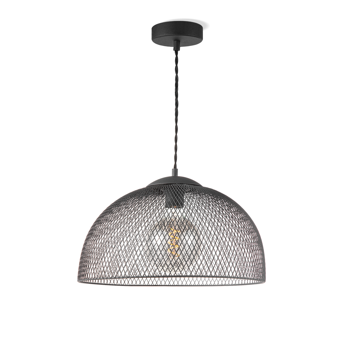 Tangla lighting - TLP4098-01SB - LED pendant lamp 1 Light - metal in sand black - E27