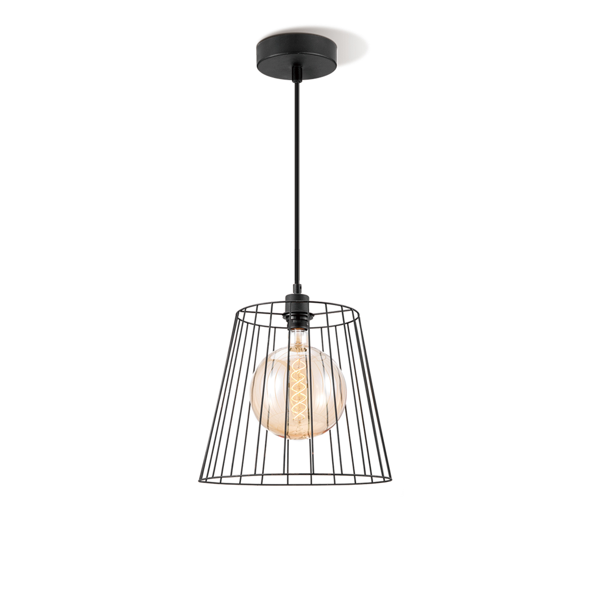 Tangla lighting - TLP4090-01SB - LED pendant lamp 1 Light - metal in sand black - cone frame - standard - E27