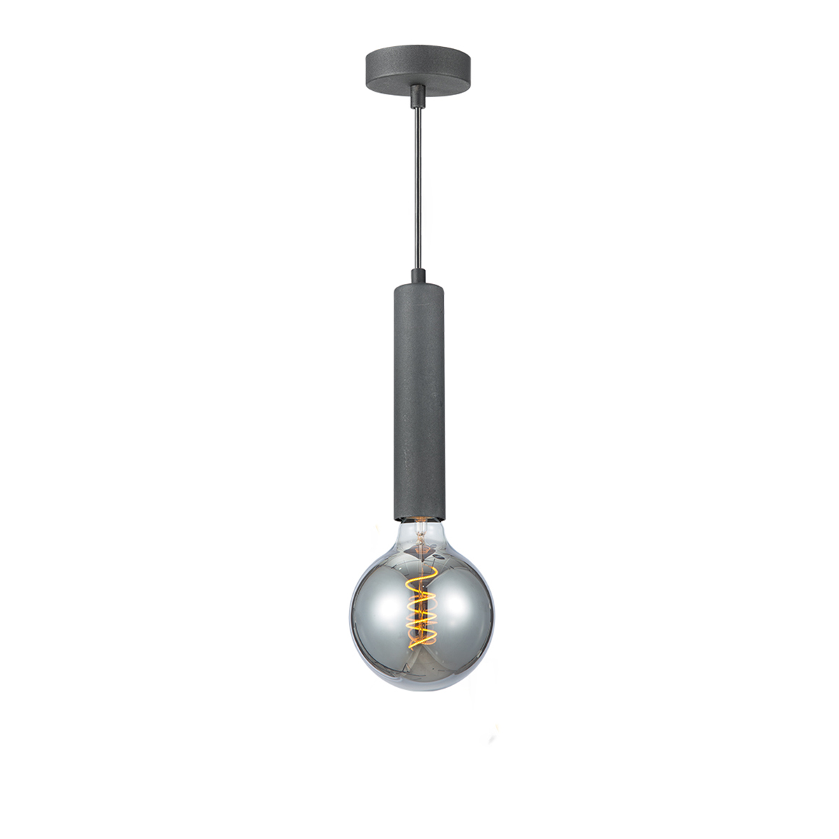 Tangla lighting - TLP4002-01SB - LED pendant lamp 1 Light - metal in sand black - pillar - E27