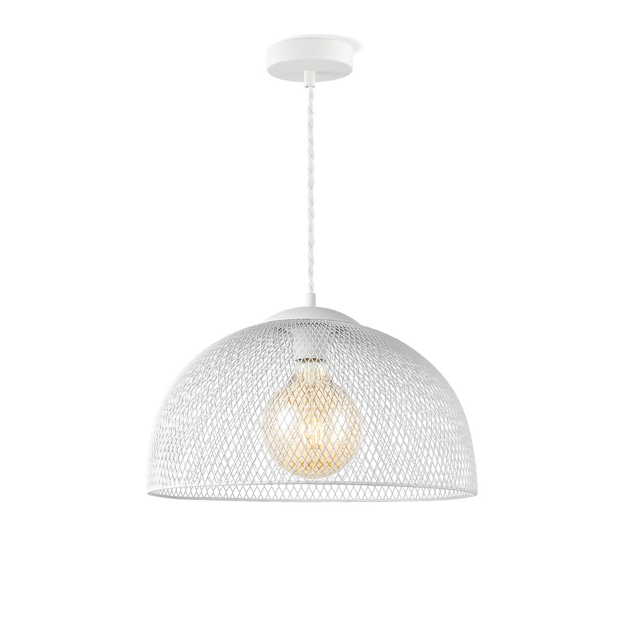 Tangla lighting - TLP4098-01SW - LED pendant lamp 1 Light - metal in sand white - E27