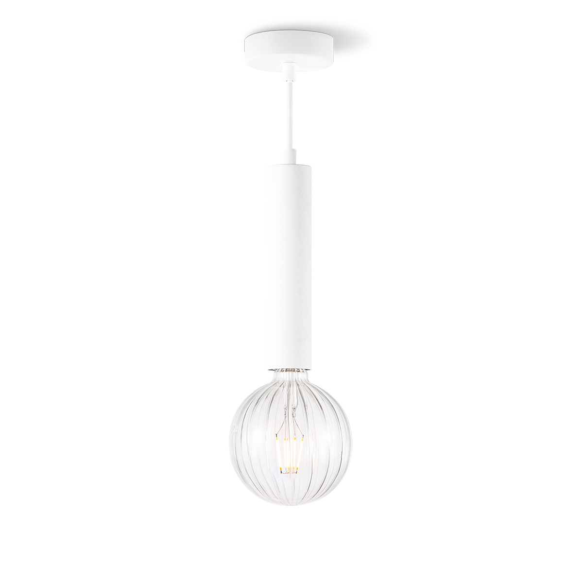 Tangla lighting - TLP4002-01SW - LED pendant lamp 1 Light - metal in sand white - pillar - E27