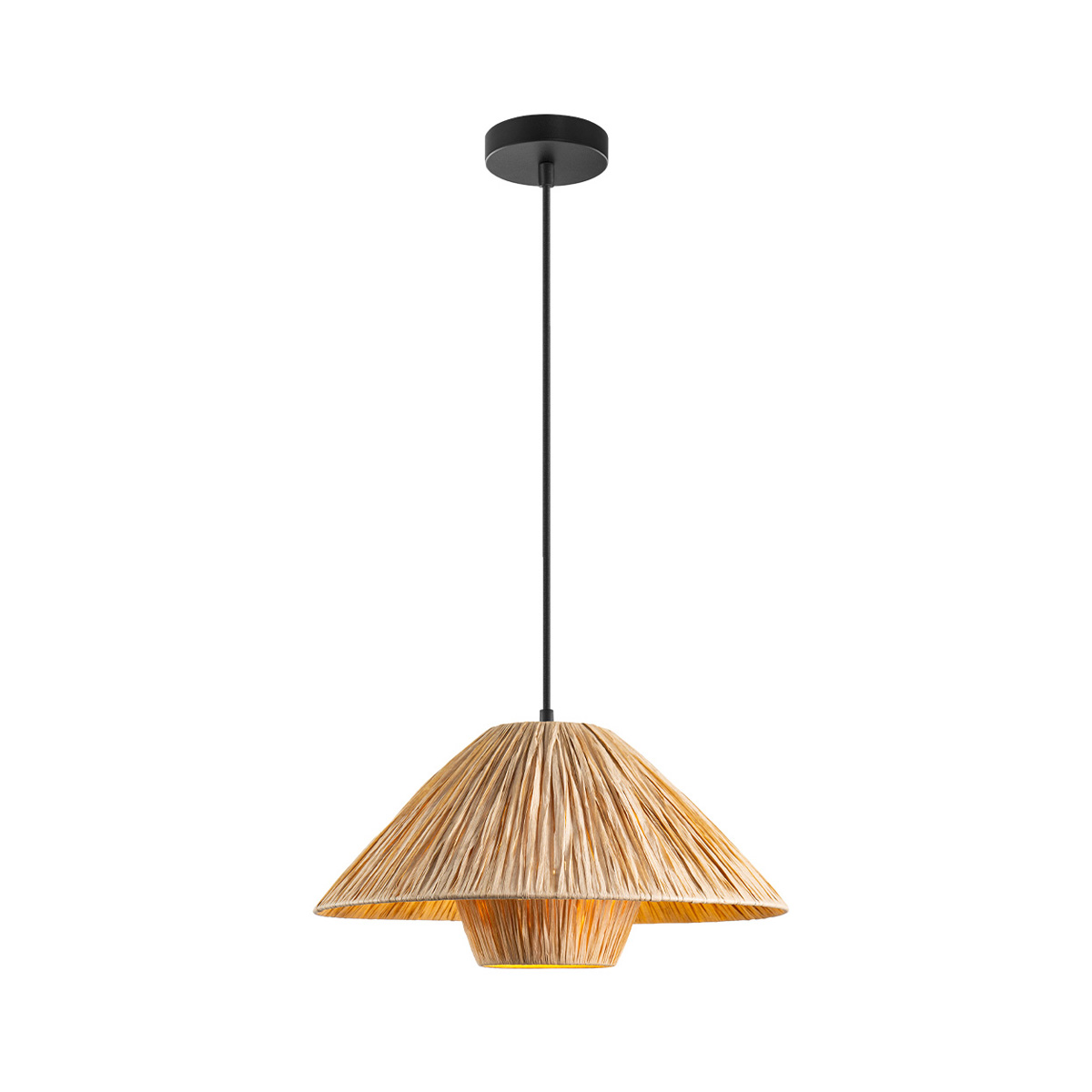 Tangla lighting - TLP7437-01NB - pendant lamp 1 Light - sea grass - sand black + natural - hat