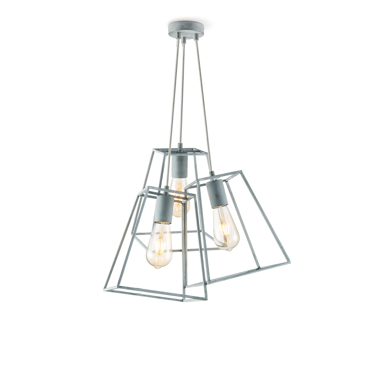 Tangla lighting - TLP4048-03GY - LED pendant lamp 3 Lights - metal in concrete grey - E27