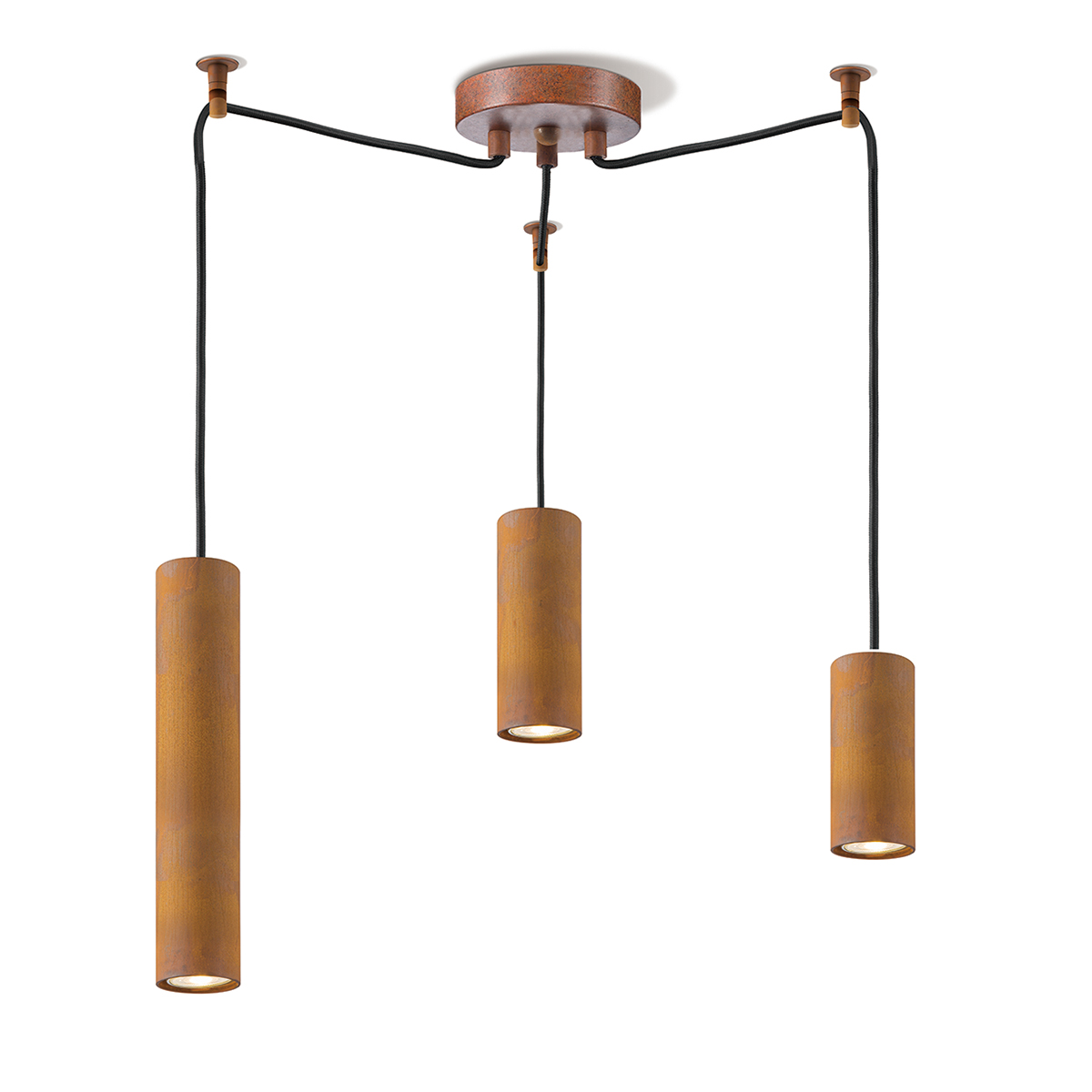 Tangla lighting - TLP4035-03RS - LED pendant lamp 3 Lights - metal in rusty - spider - GU10