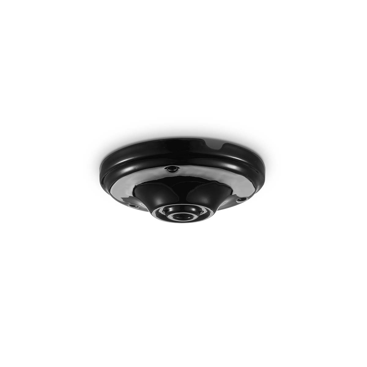 Tangla lighting - TLCP023-01BK - porcelain 1 Light round canopy frisbee - black