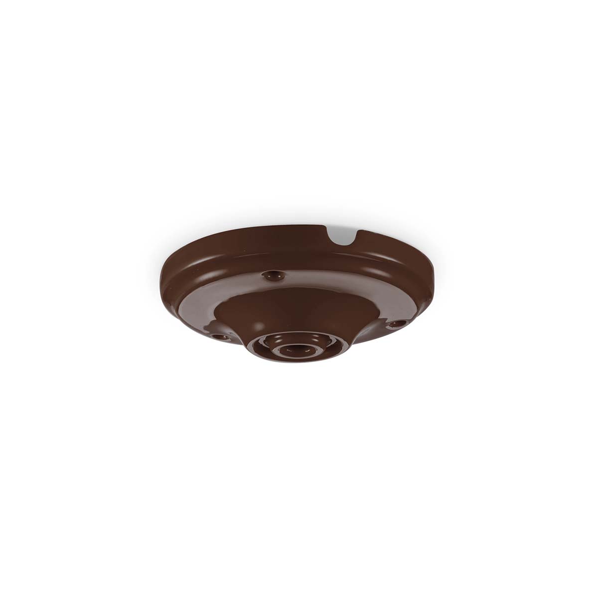 Tangla lighting - TLCP023-01BN - porcelain 1 Light round canopy frisbee - brown