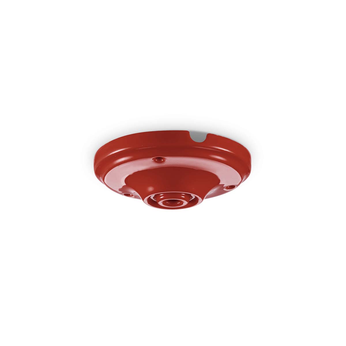 Tangla lighting - TLCP023-01RD - porcelain 1 Light round canopy frisbee - red