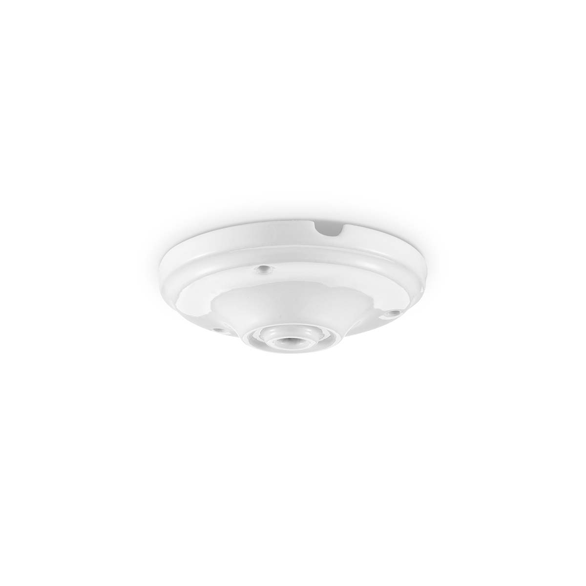 Tangla lighting - TLCP023-01WT - porcelain 1 Light round canopy frisbee - white