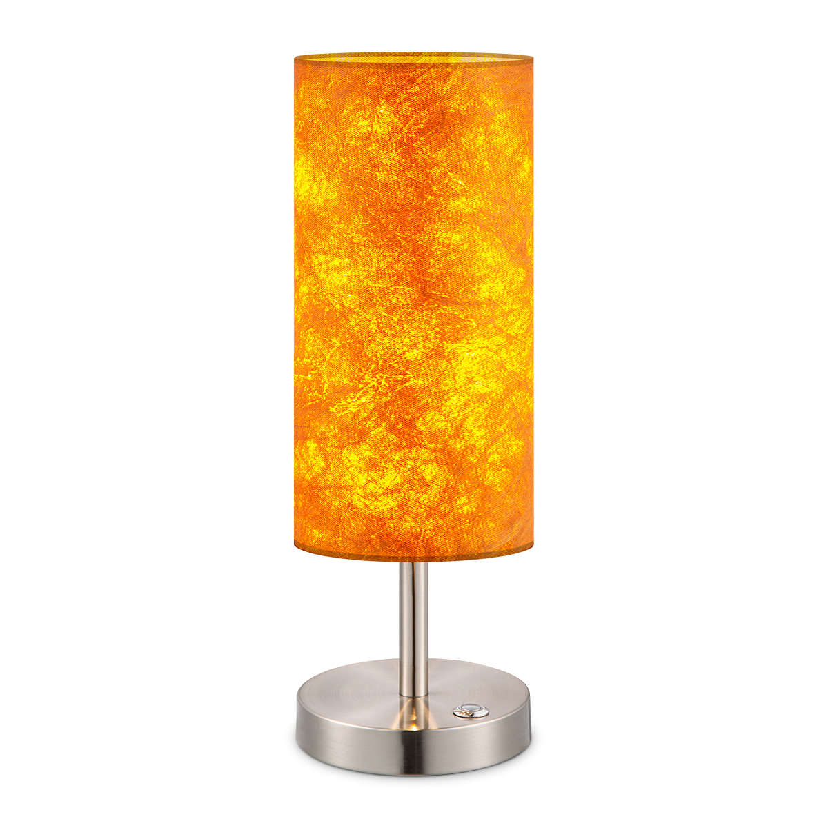 Tangla lighting - TLT7640-01AM - LED table lamp 1 Light - metal and fabric in brown and mat satin - rechargeable - E27