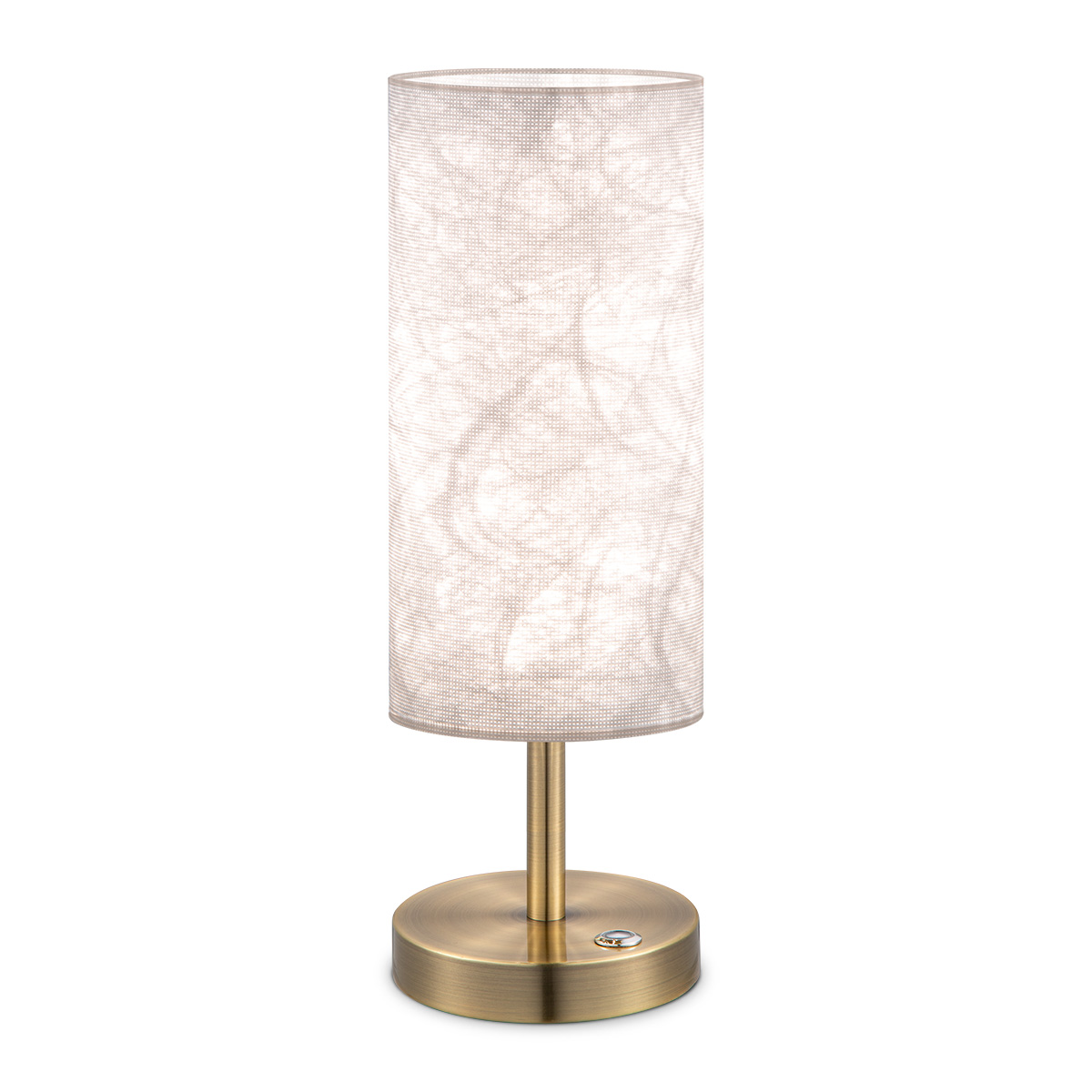 Tangla lighting - TLT7640-01AW - LED table lamp 1 Light - metal and fabric in white and brass - rechargeable - E27