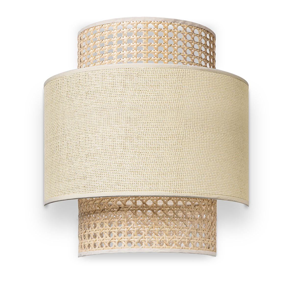 Tangla lighting - TLW7086-01N - LED wall lamp 1 Light - natural rattan and linen in natural - medium - E27