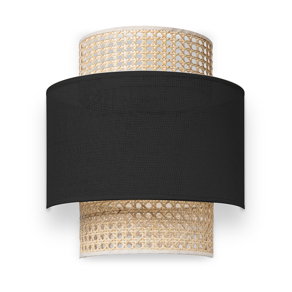 Tangla lighting - TLW7086-01BNT - LED wall lamp 1 Light - paper rattan and linen in natural and black - arch - E27
