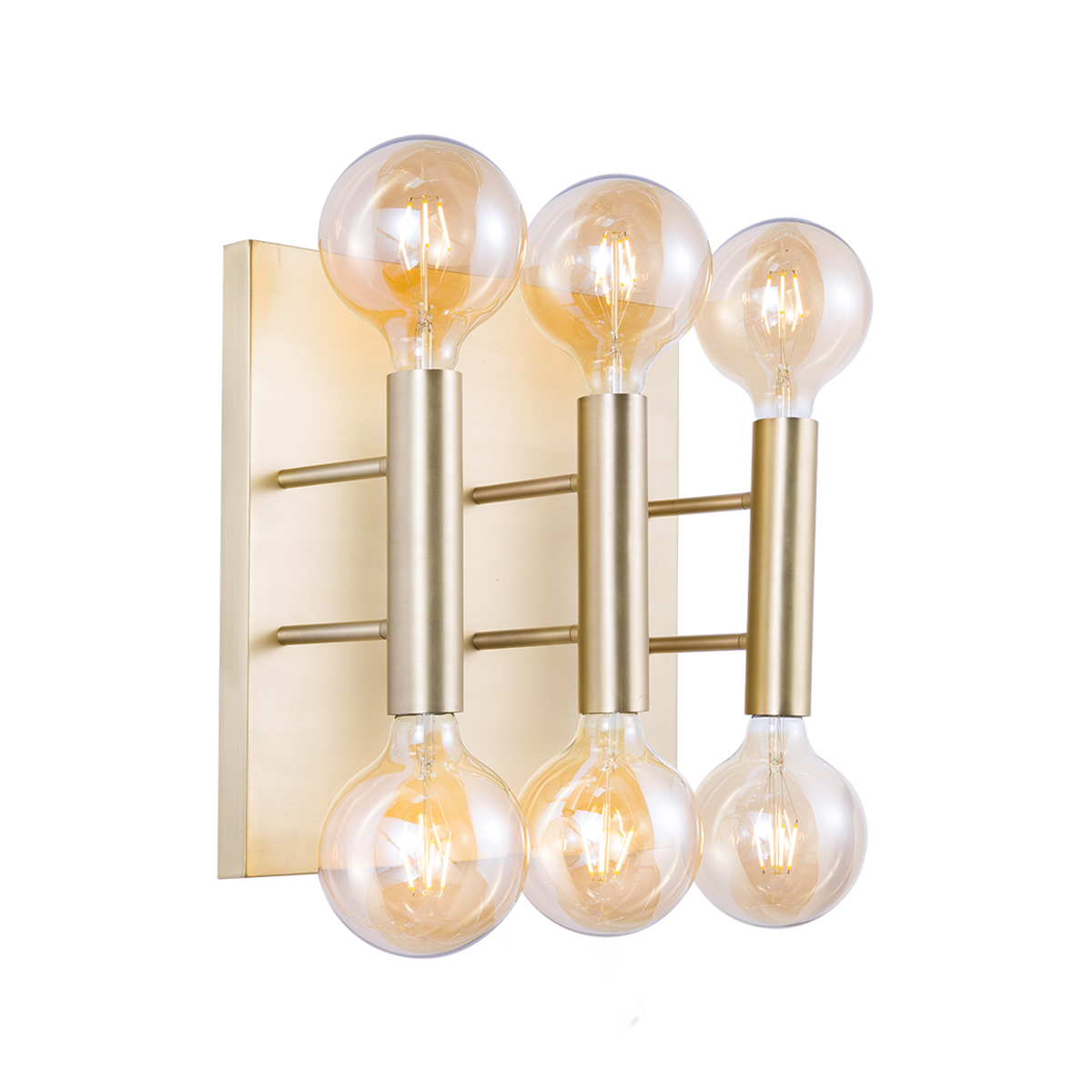 Tangla lighting - TLW5010-06BS - LED wall lamp 6 Lights - metal in brass - pillar - E27
