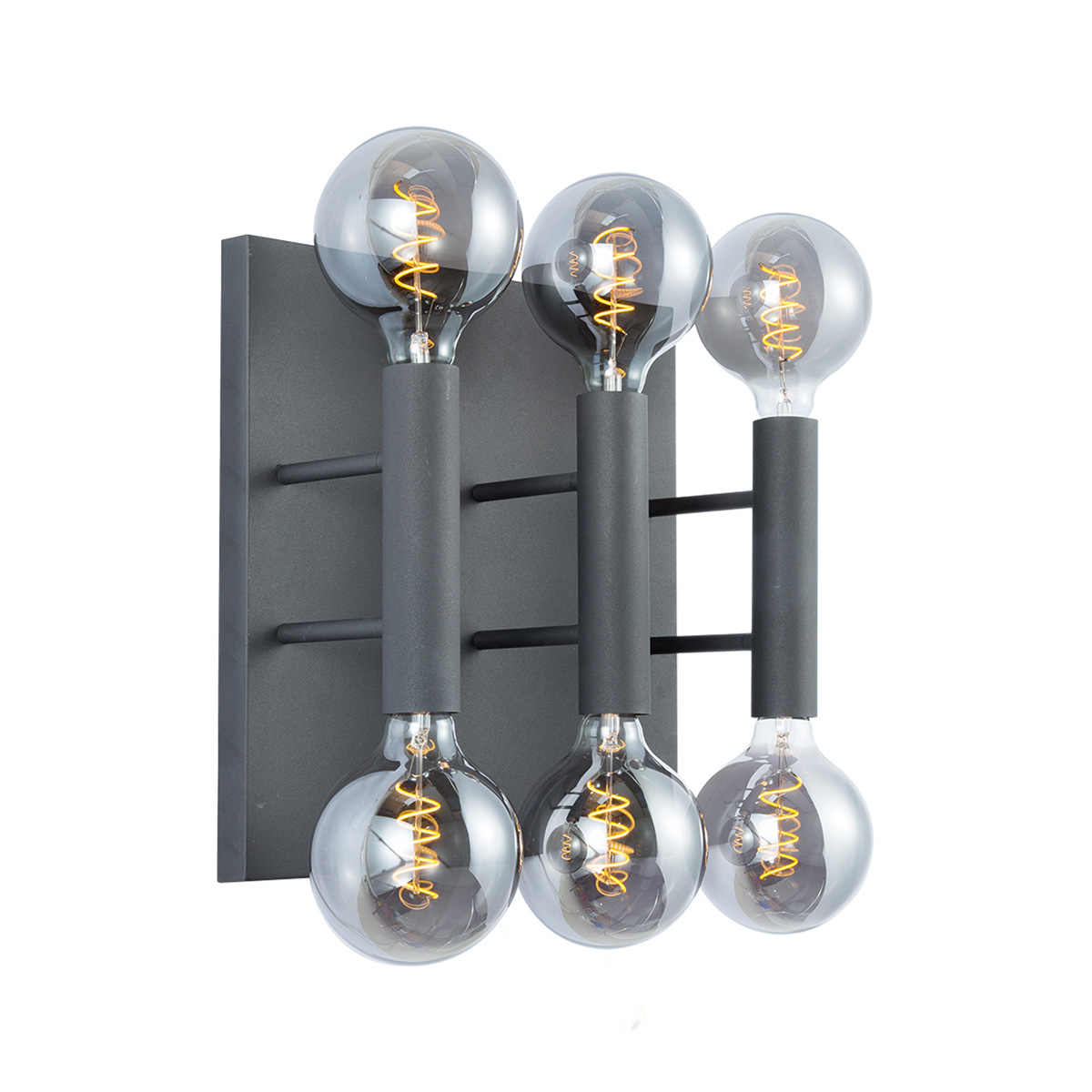 Tangla lighting - TLW5010-06SB - LED wall lamp 6 Lights - metal in sand black - pillar - E27