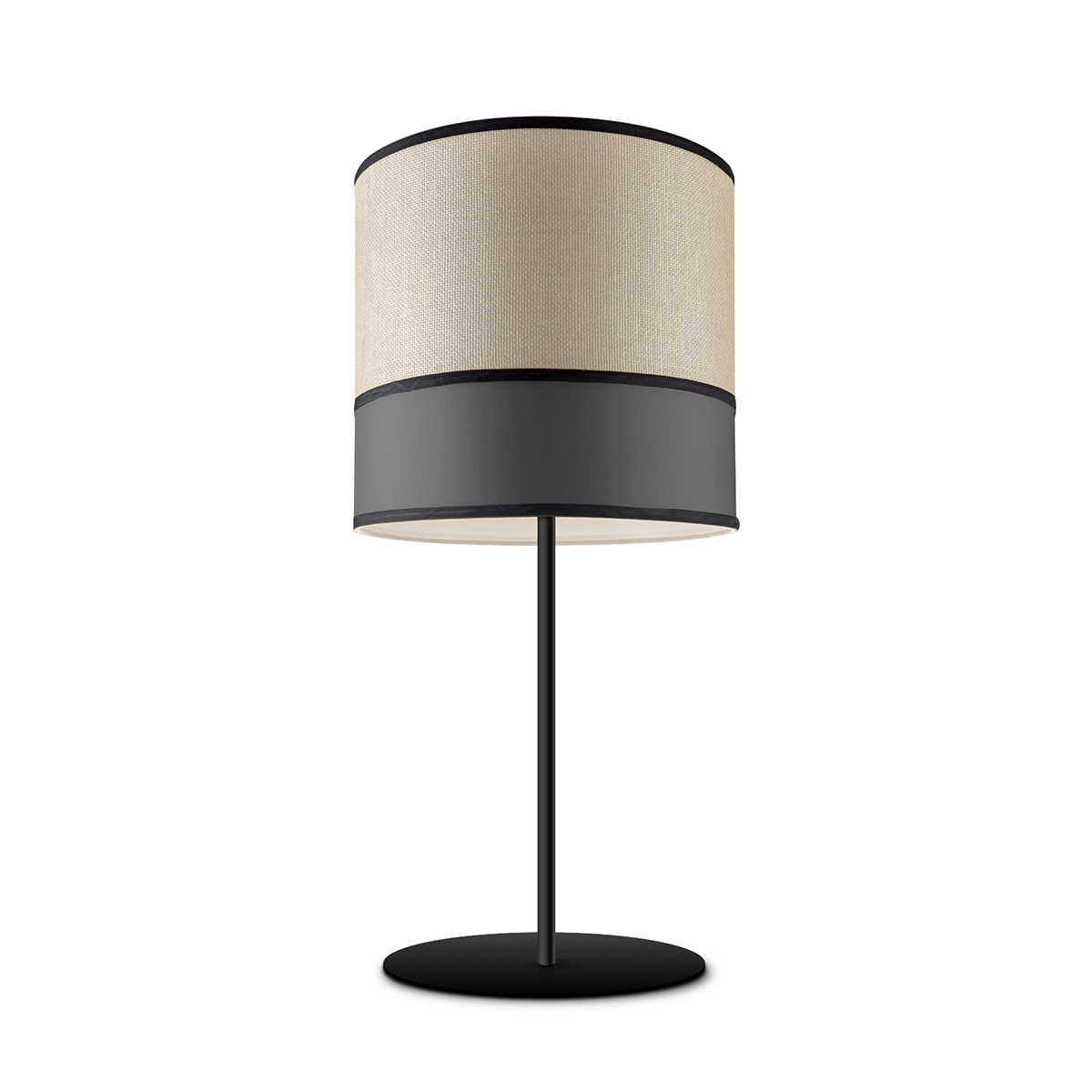 Tangla lighting - TLT7041-25GY - LED table lamp 1 Light - metal and paper and TC fabric in grey - bright - E27
